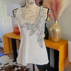 White, Floral, American Eagle TankTop